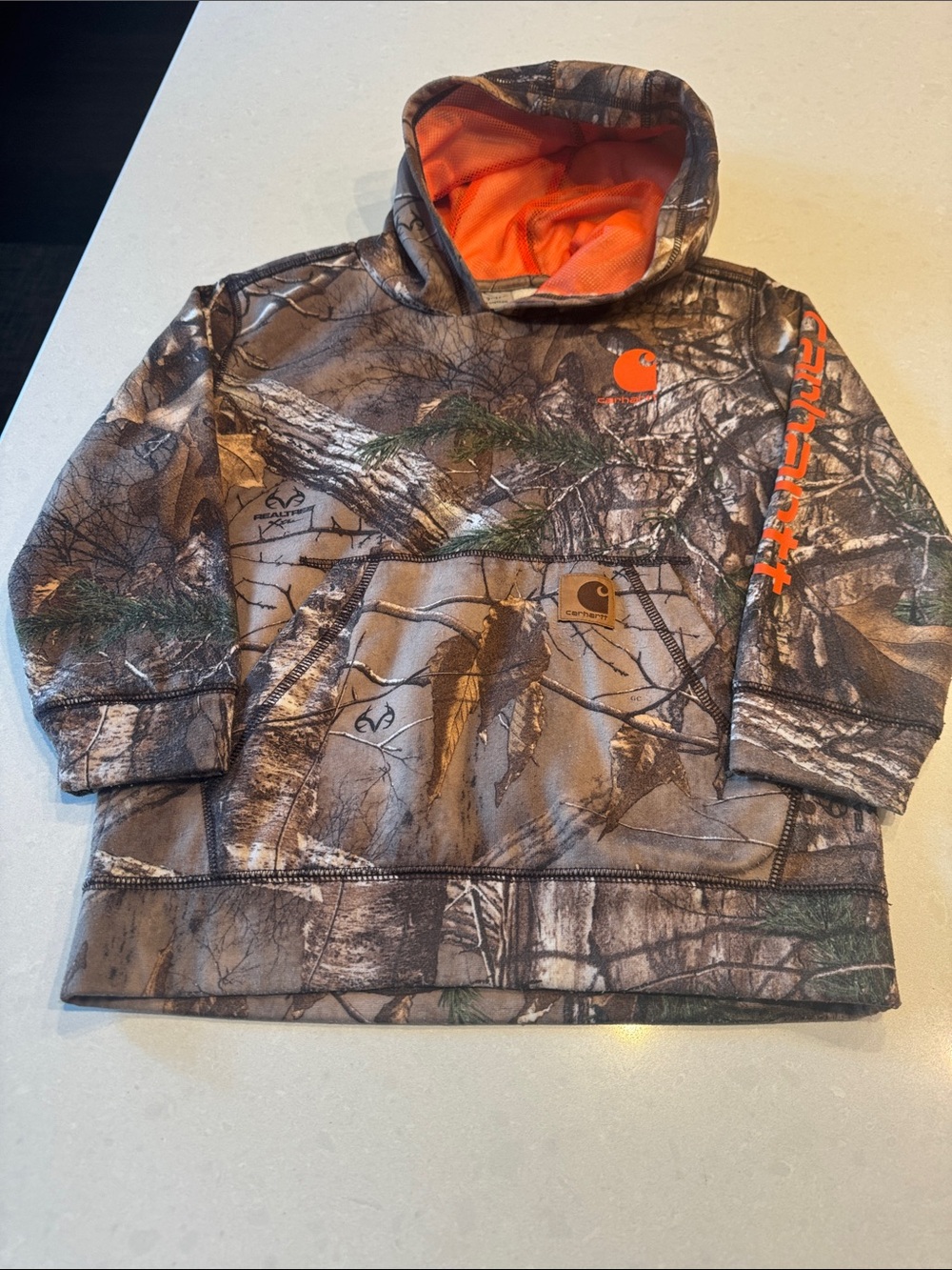 Carhartt Kids Realtree Camo Hoodie with Orange Accents